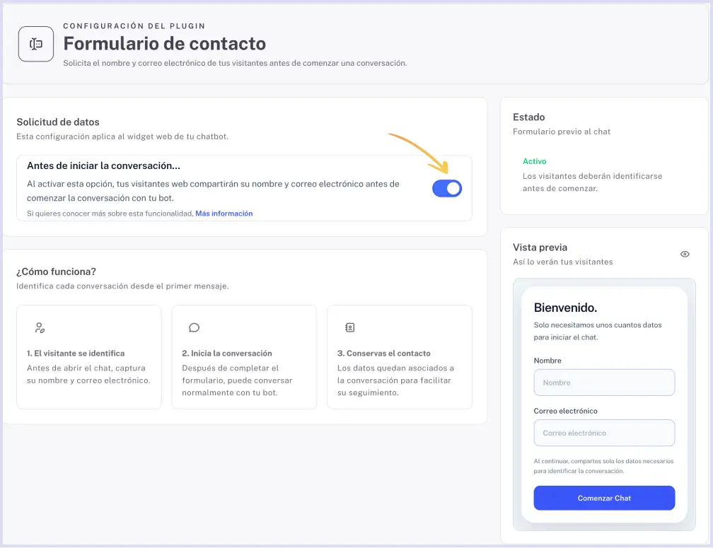 Activar el formulario de contacto
