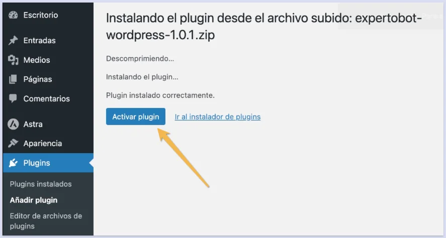 Activar plugin