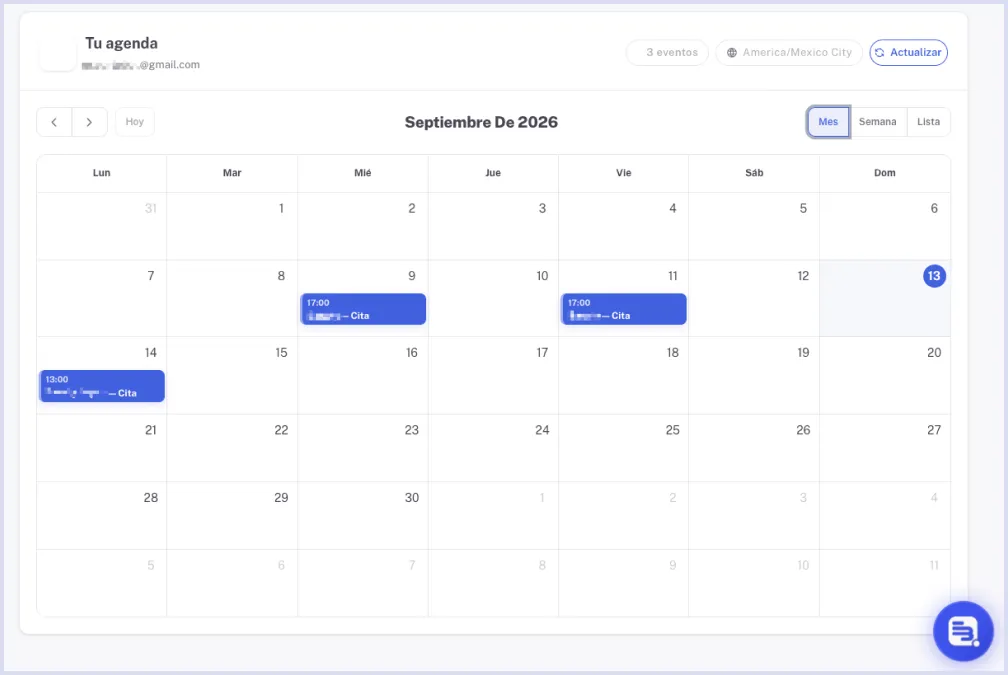 Agenda mensual