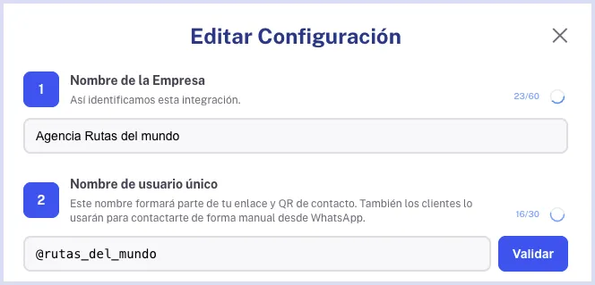 Usuario configurado para hub