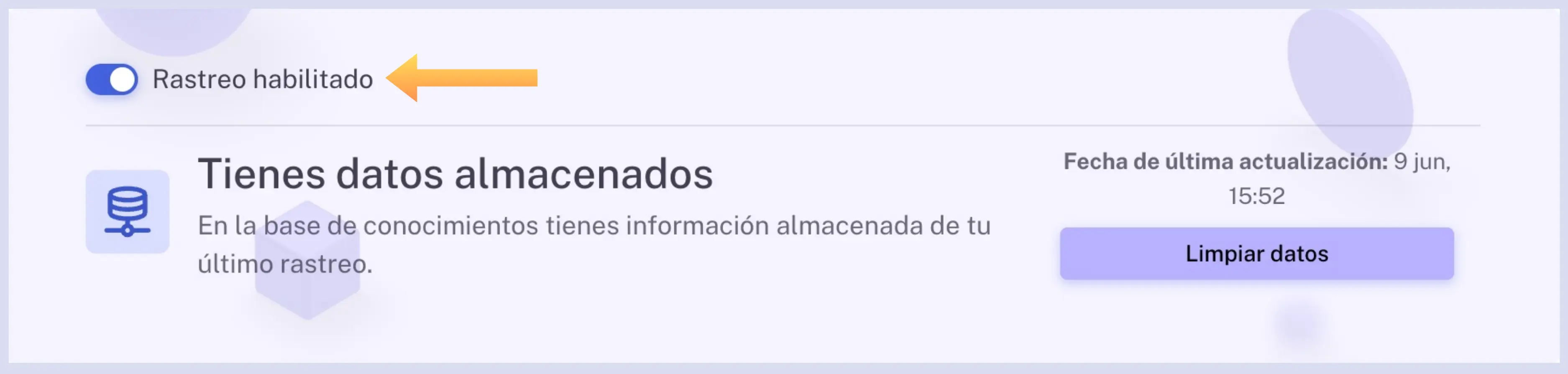 Rastreo desactivado