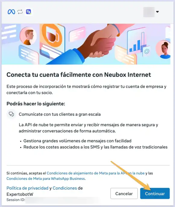 Conectar tu cuenta de Meta