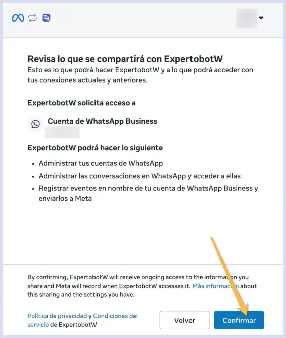 Confirmar permisos