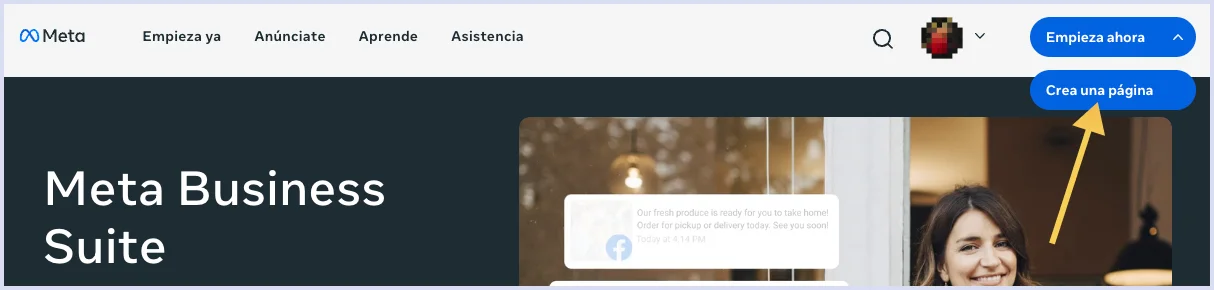 Crear pagina de Facebook
