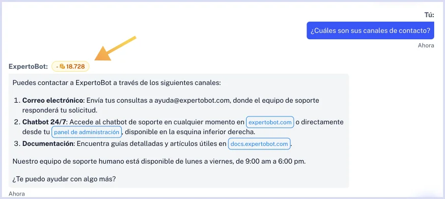 Ejemplo 1 de consumo de creditos