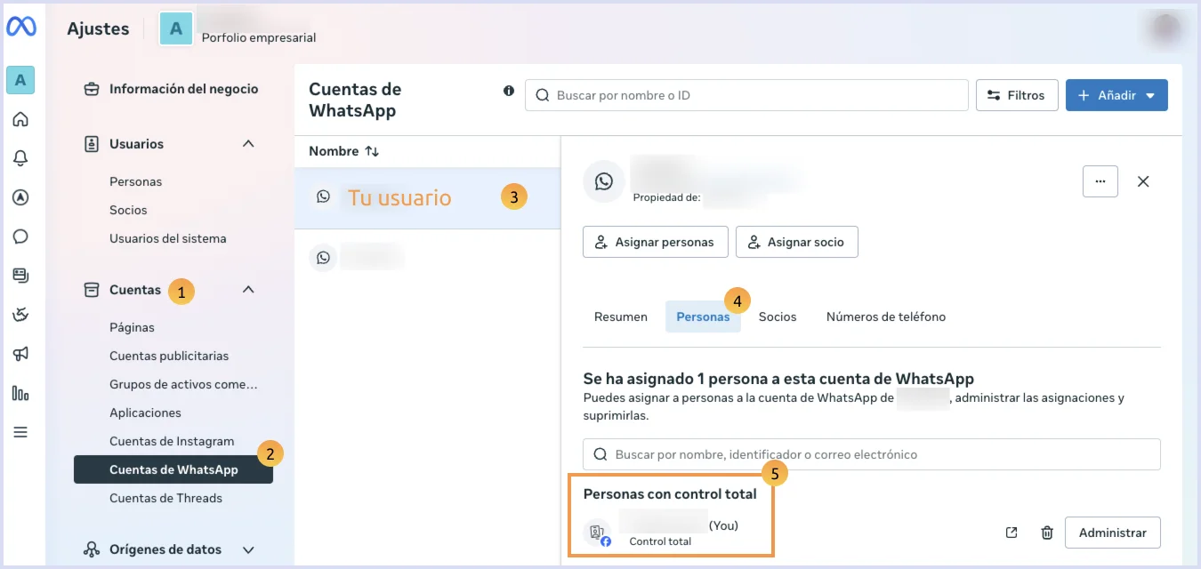 Cuenta de WhatsApp