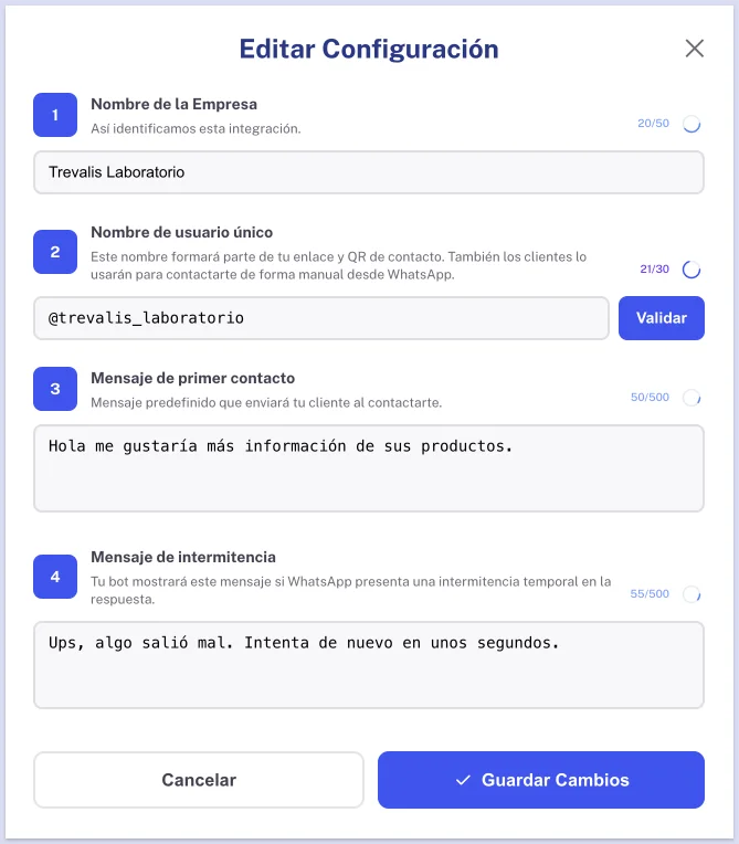 Editar configuracion