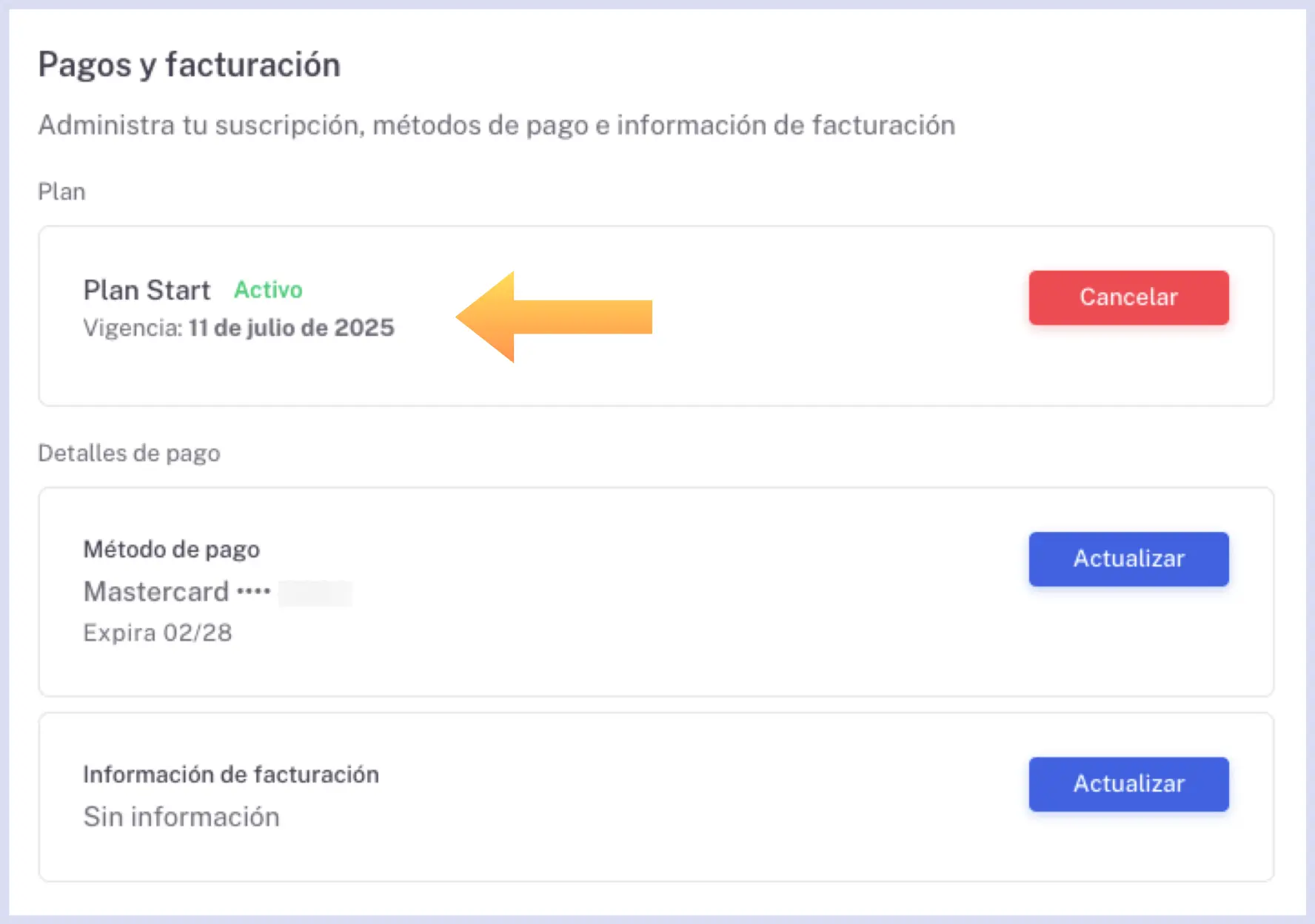 Pagos y facturacion
