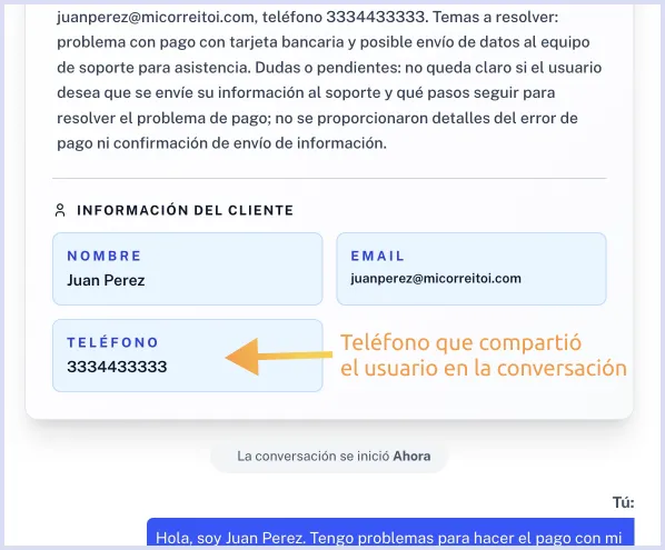 Informacion del cliente