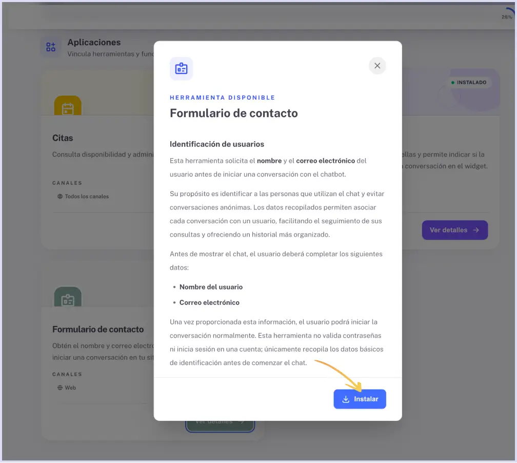 Instalar formulario de contacto