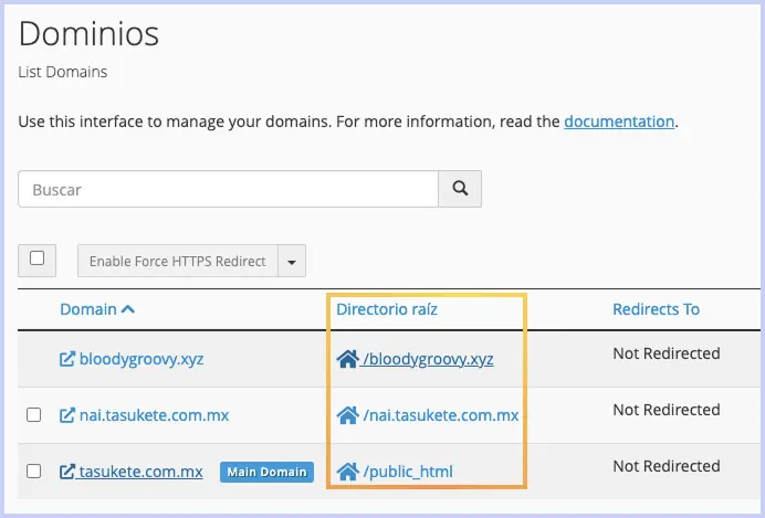 Directorio del dominio