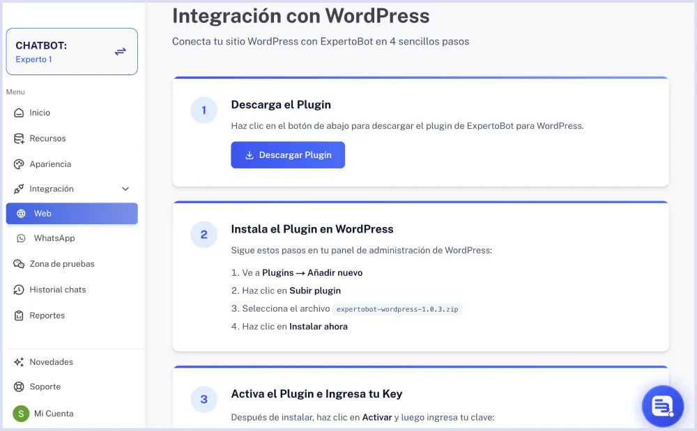 Integracion en WordPress