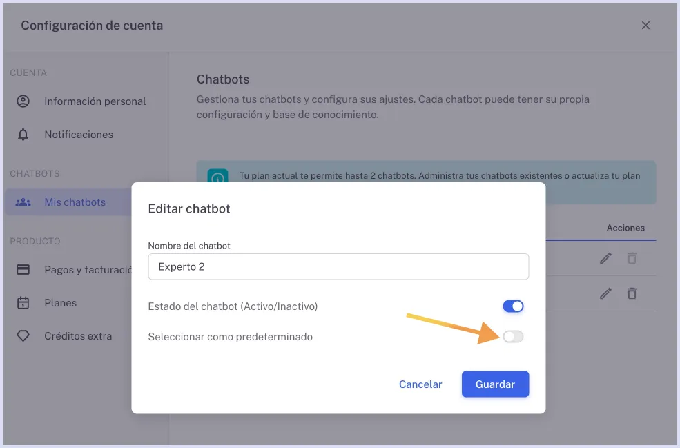 Chatbot predeterminado