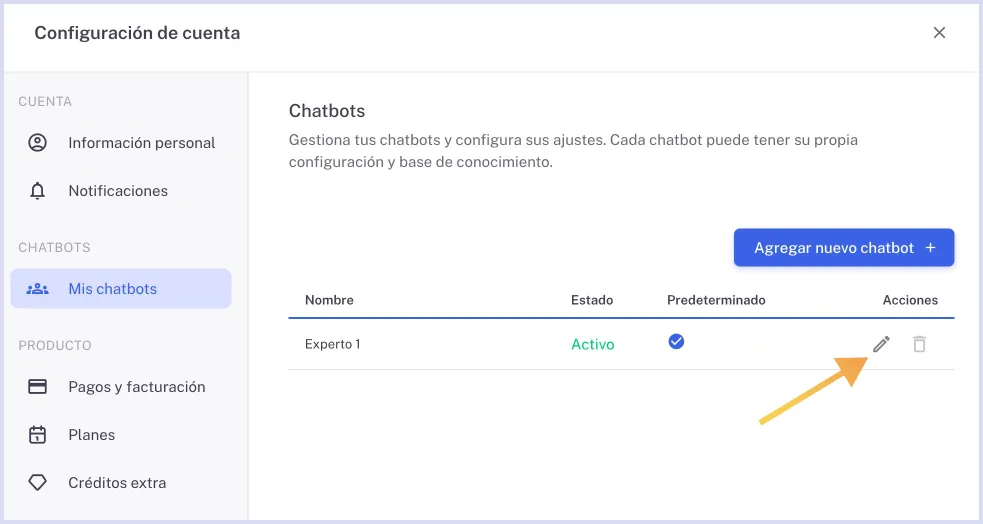 Edicion de chatbot