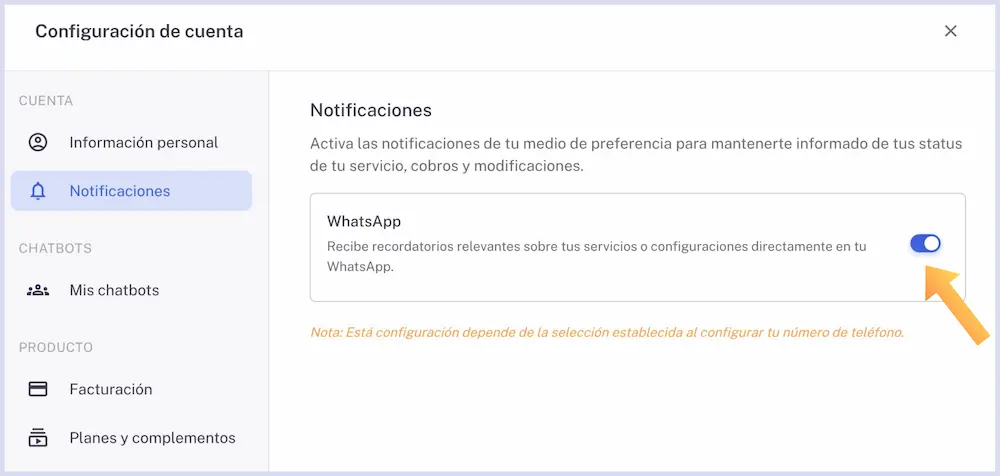 Switch de notificaciones