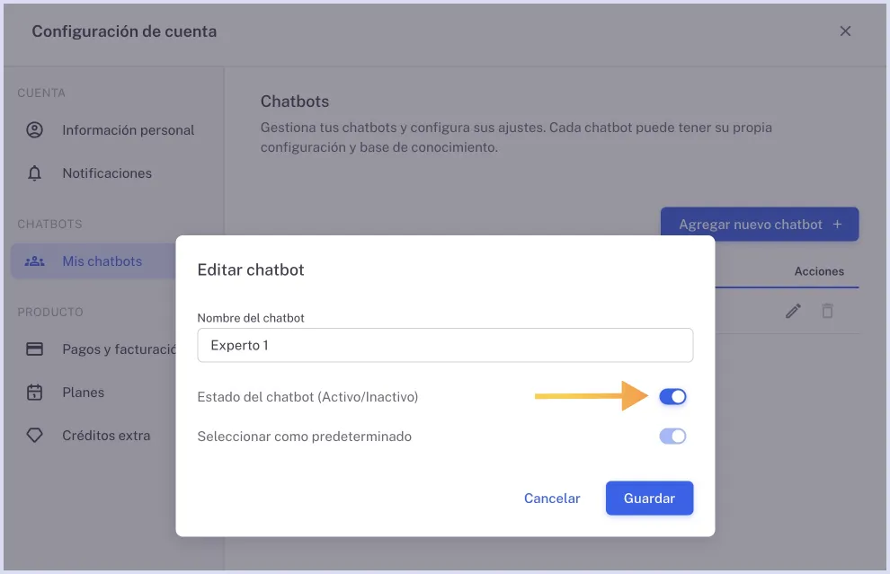 Editar chatbot