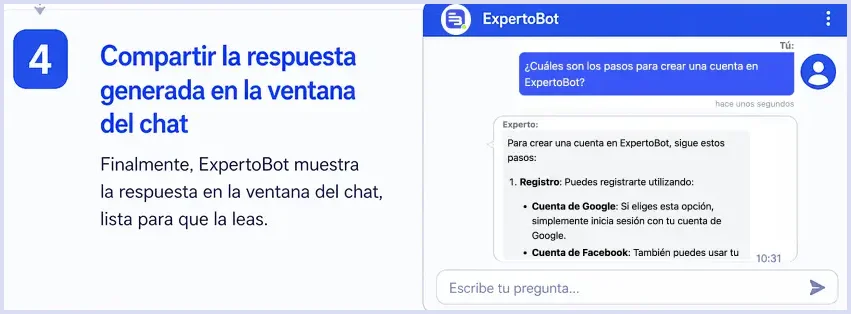 Mostrar la respuesta en chat