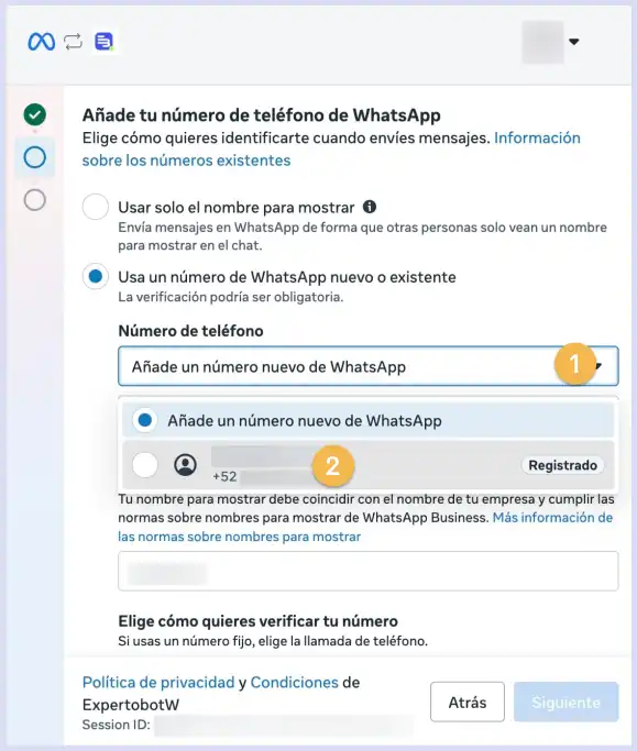 Numero registrado