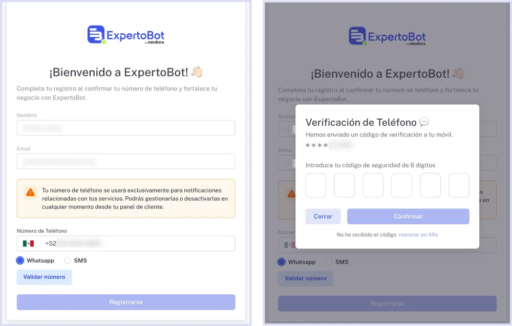 Validar numero de telefono