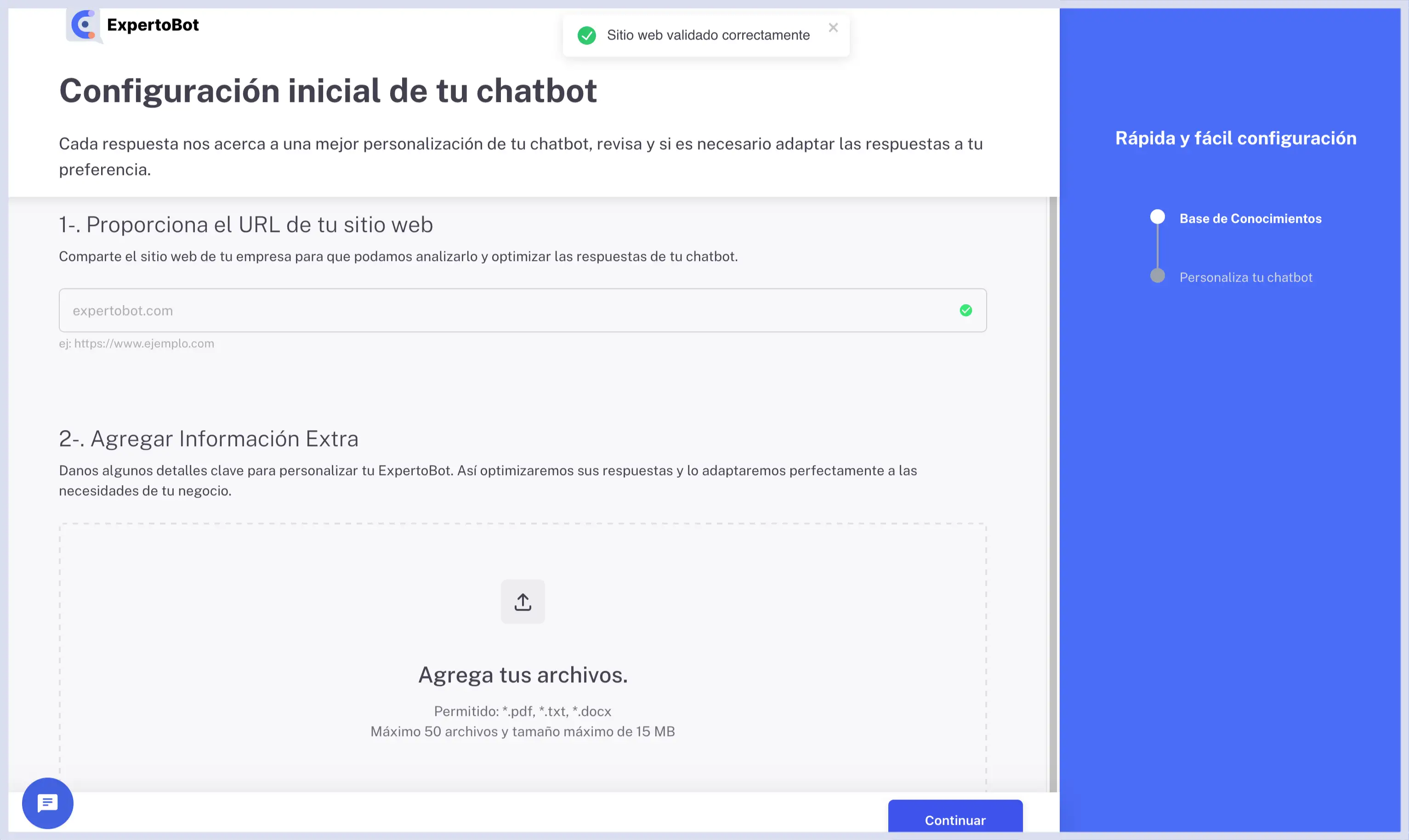 Inicio de expertobot