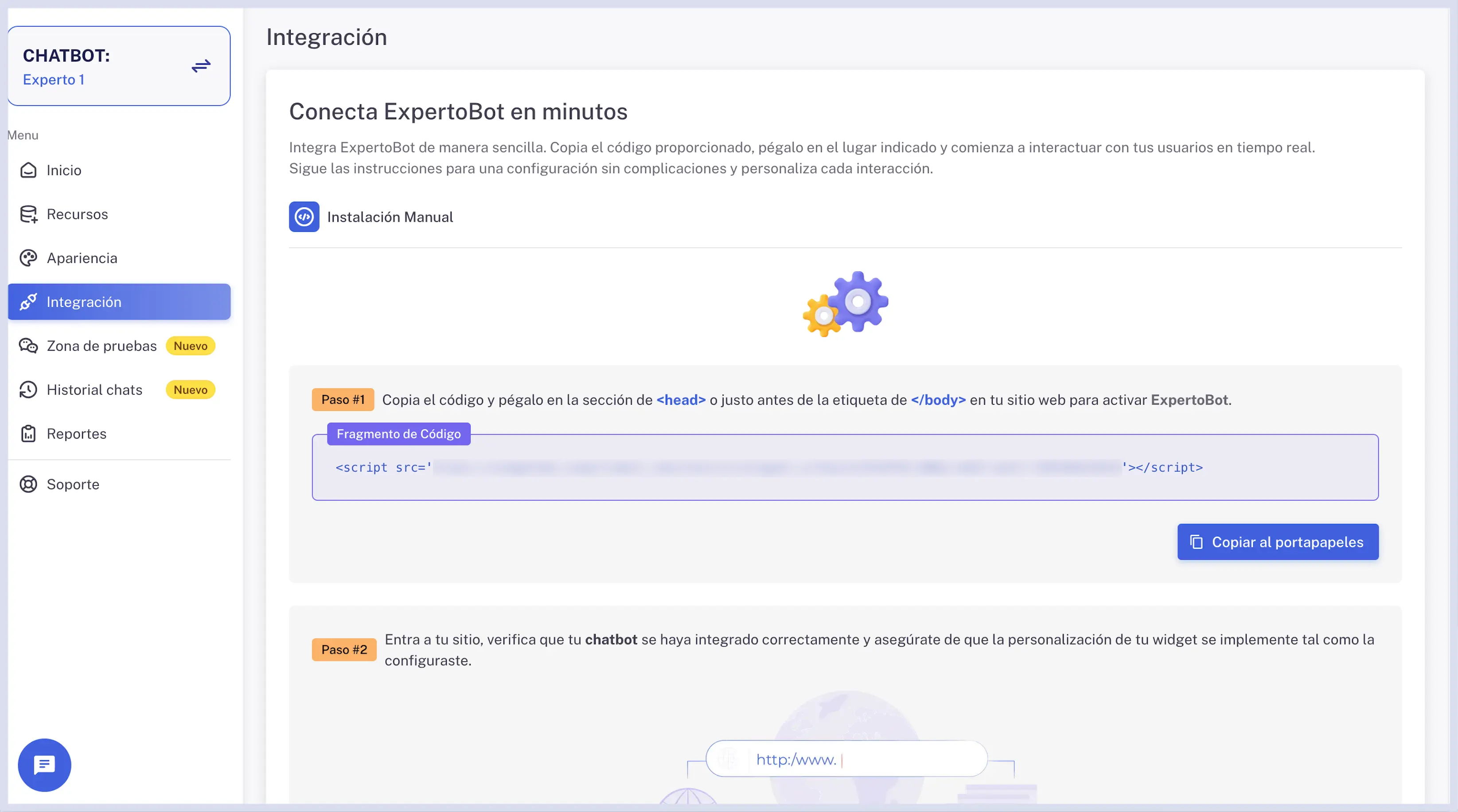 Inicio de expertobot