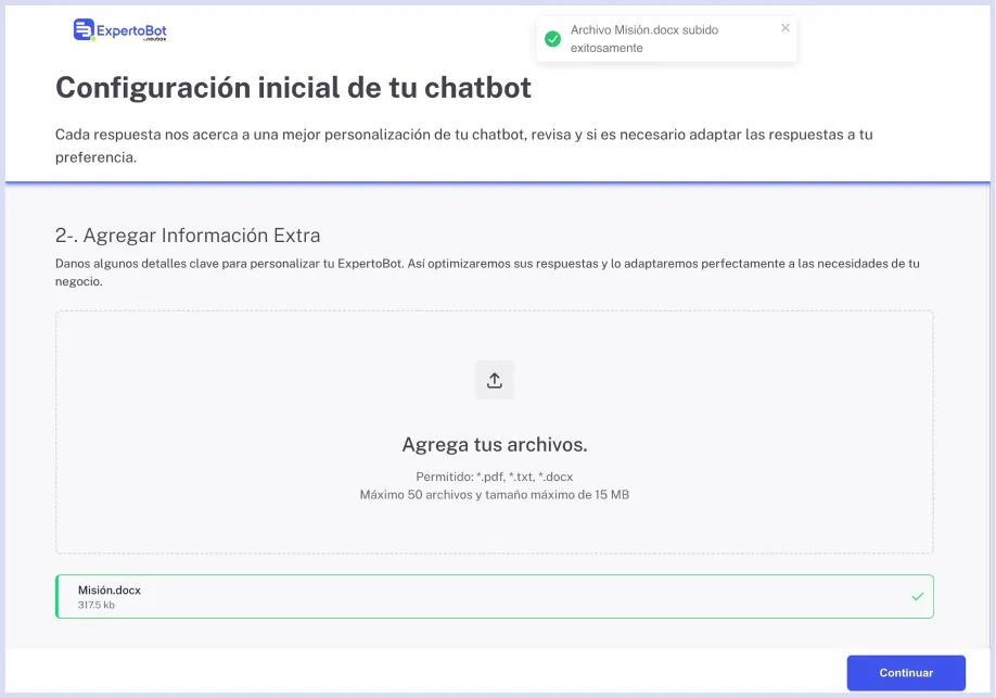 Subir archivos extra