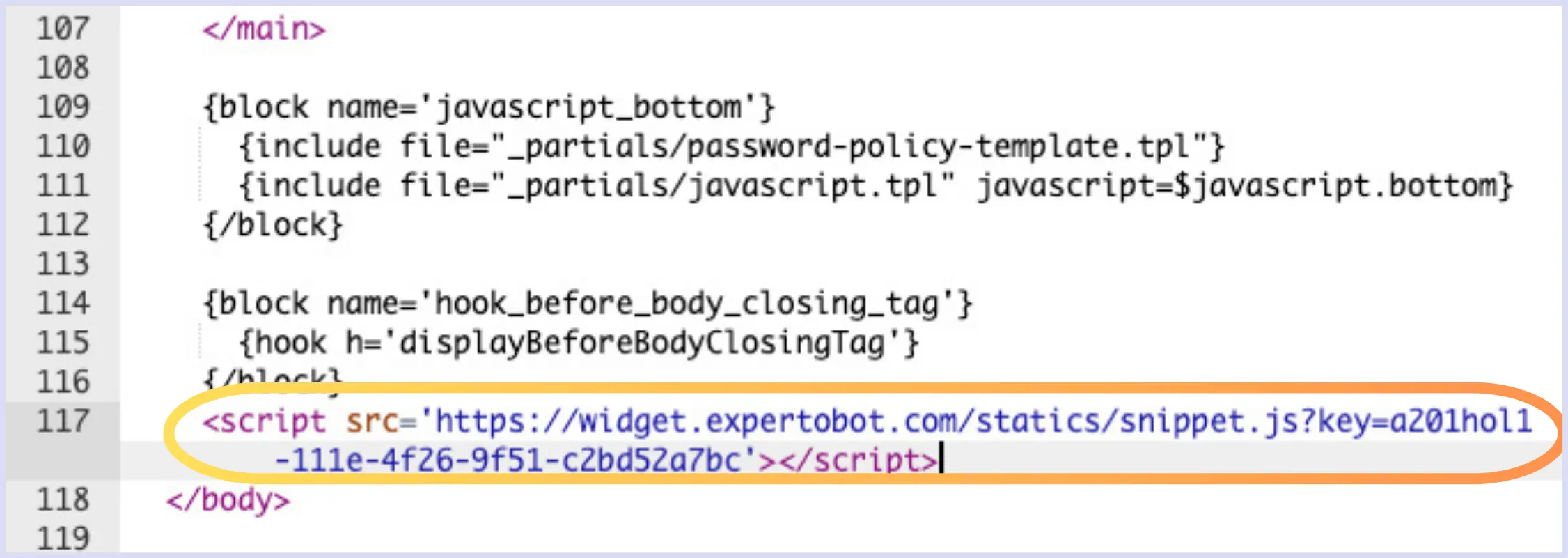 Script en body