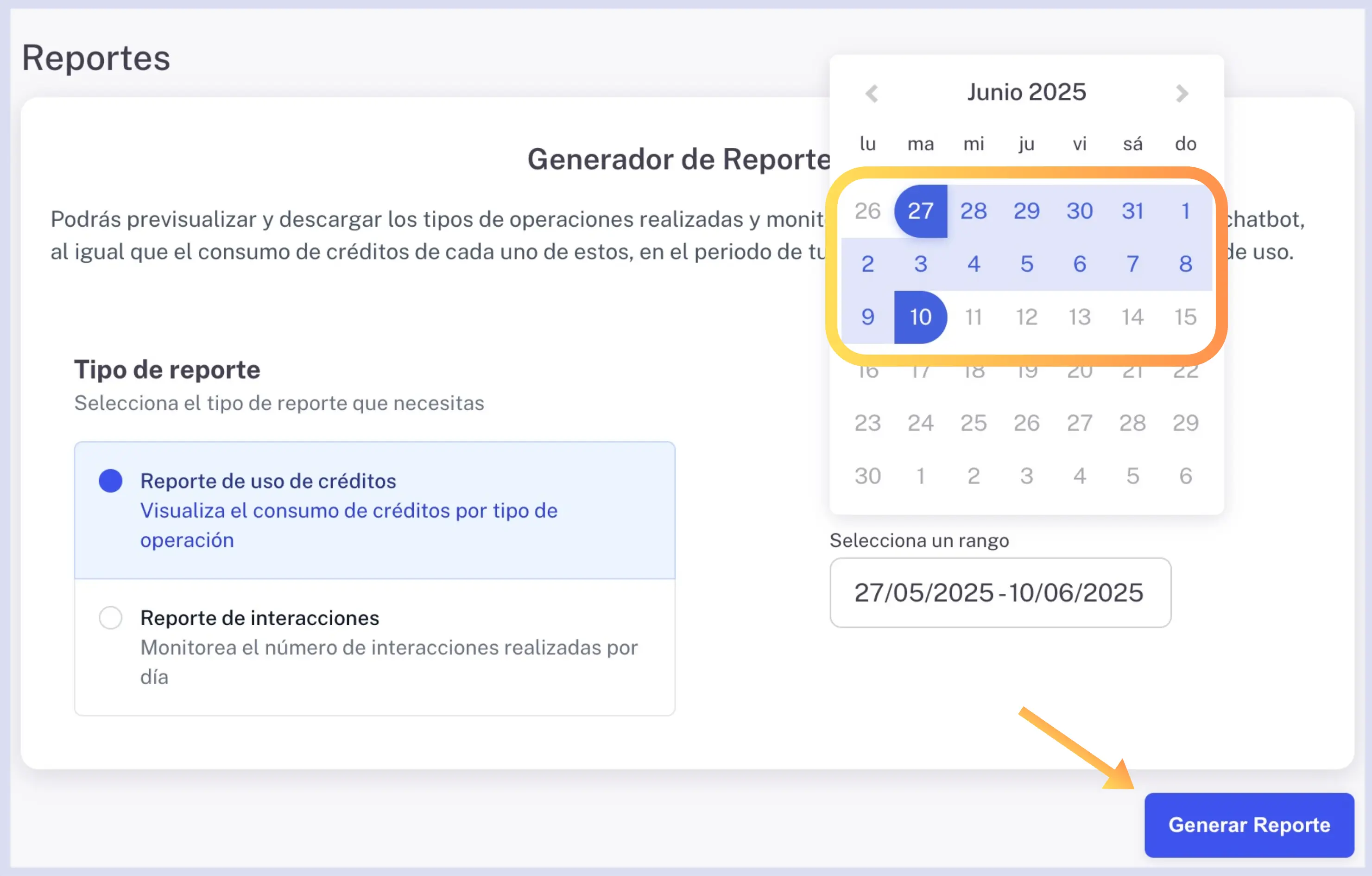 Reporte de creditos